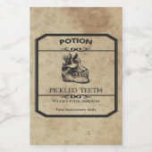Halloween Pickled Teeth Apothecary ワインラベル (シングルラベル)