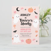 Halloween Pink Halloween Fourever Spooky Birthday 招待状 (スタンド正面)