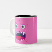 Halloween Pink Happy Monster Coffee Mug ツートーンマグカップ (正面左)