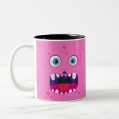 Halloween Pink Happy Monster Coffee Mug ツートーンマグカップ (左)