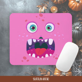 Halloween Pink Happy Monster Mousepad マウスパッド
