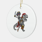Halloween Pirate Dinosaur Skeleton セラミックオーナメント (左)
