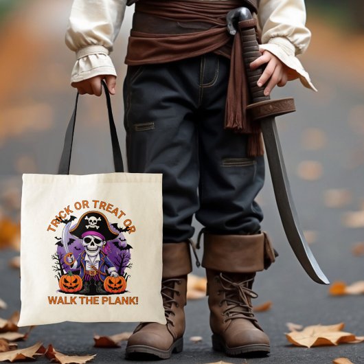 Halloween Pirate Trick or Treat or Walk the Plank トートバッグ