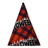 Halloween Plaid Ghost Lettering パーティーハット (右)