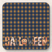 Halloween Plaid Pumpkin コースター (正面)