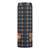 Halloween Plaid Pumpkin Typography タンブラー (裏面)