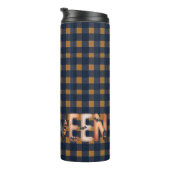 Halloween Plaid Pumpkin Typography タンブラー (回転右)