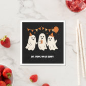 Halloween Playful White Ghost Black Festive  スタンダードカクテルナプキン (インサイチュ)