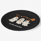 Halloween Playful White Ghost Black Festive  ペーパープレート (アングル)