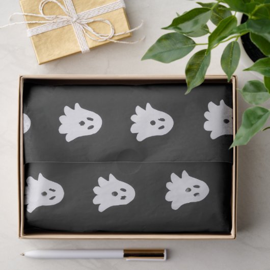 Halloween Playful White Ghost Black Festive  薄葉紙 (ギフト)