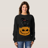Halloween Pocket Cane Corso Scary Jack O Lantern スウェットシャツ (正面フル)