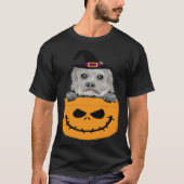 Halloween Pocket Dandie Dinmont Terrier Scary Jack Tシャツ (正面)