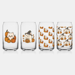 Halloween Pomeranians – Set van 4 Glazen ガラス缶