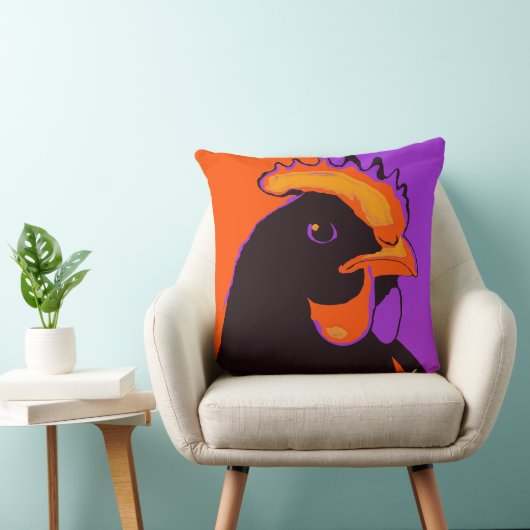 Halloween Pop Art Chicken Pillow クッション (椅子)