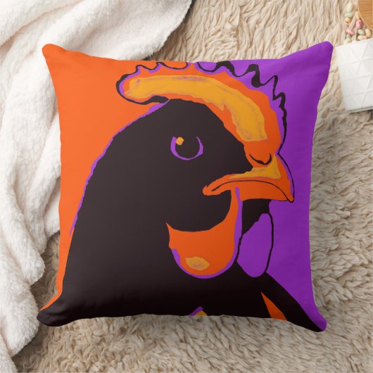 Halloween Pop Art Chicken Pillow クッション (ブランケット)