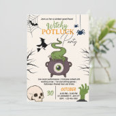 Halloween Potluck Party Invitation Card 招待状 (スタンド正面)