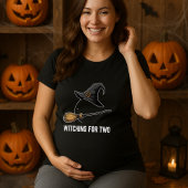 Halloween Pregnancy Pregnant Witching For Two Tシャツ