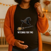 Halloween Pregnancy Pregnant Witching For Two Tシャツ