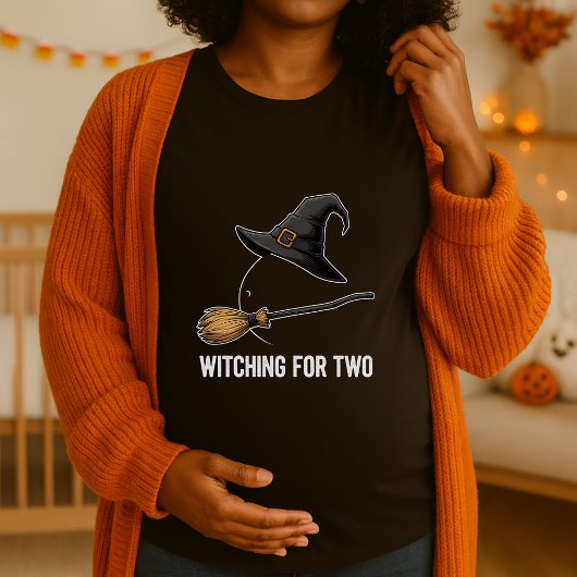 Halloween Pregnancy Pregnant Witching For Two Tシャツ