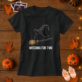 Halloween Pregnancy Pregnant Witching For Two Tシャツ