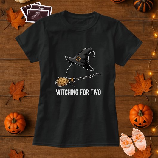 Halloween Pregnancy Pregnant Witching For Two Tシャツ
