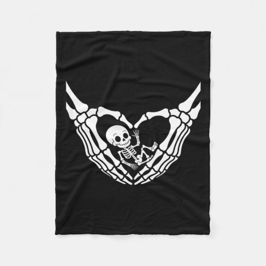 Halloween Pregnant Baby Skeleton Spooky Season New フリースブランケット (正面)