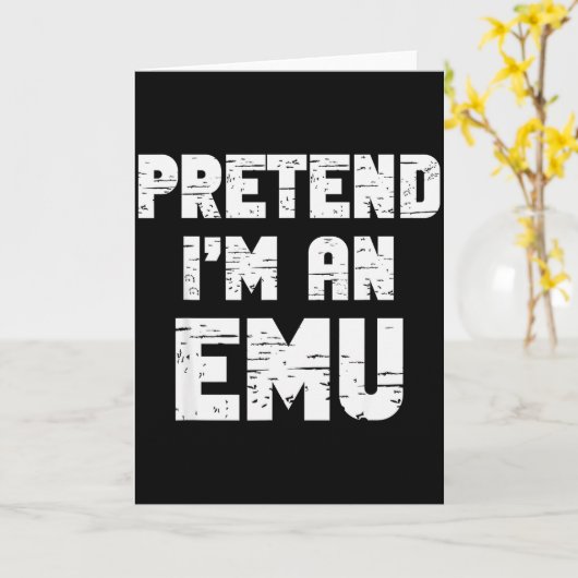 Halloween Pretend I'm A Emu Costume Funny Lazy Adu カード (黄色い花)