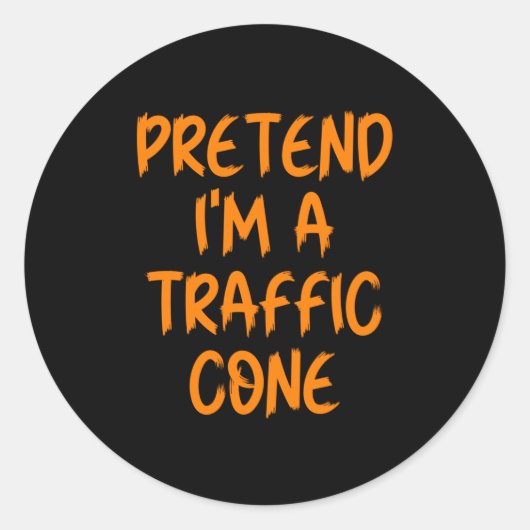 Halloween Pretend I'm A Traffic Cone Costume Lazy  ラウンドシール (正面)