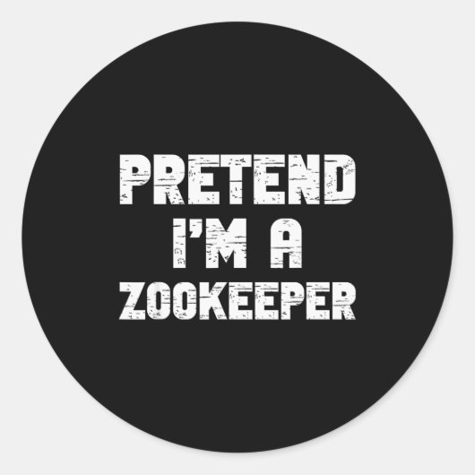 Halloween Pretend I'm A Zookeeper Costume Lazy Zoo ラウンドシール (正面)