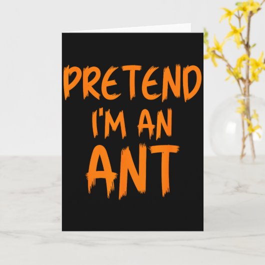 Halloween Pretend I'm An Ant Costume Funny Lazy Ki カード (黄色い花)