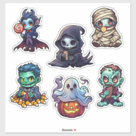 Halloween Psychofriends Cute Cartoon Monsters シール