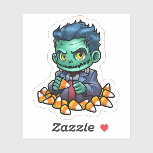 Halloween Psychofriends Cute Frankenstein Cartoon シール (シート)