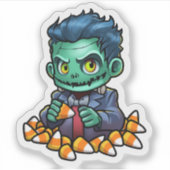 Halloween Psychofriends Cute Frankenstein Cartoon シール (正面)