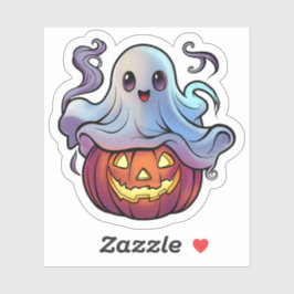 Halloween Psychofriends Cute Ghost Cartoon シール