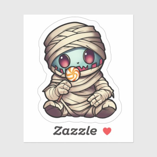 Halloween Psychofriends Cute Mummy Cartoon シール (シート)