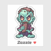 Halloween Psychofriends Cute Zombie Cartoon シール (シート)