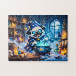 Halloween Pug Wizard Brewing Potion ジグソーパズル