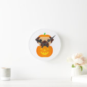 Halloween Pugkin     ラウンド壁時計 (ホーム)