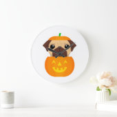 Halloween Pugkin ラージ壁時計 (ホーム)