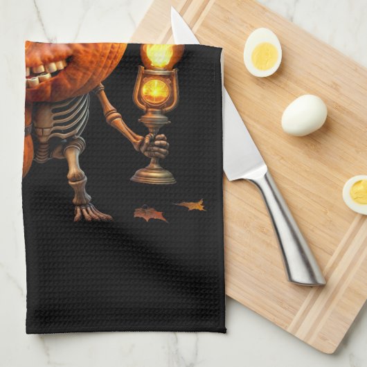 Halloween Pumpkin キッチンタオル (四つ折り)