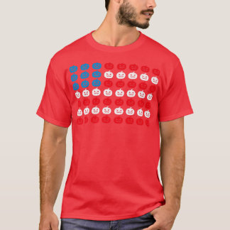 Halloween Pumpkin American Flag Patriotism Tシャツ