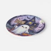 Halloween Pumpkin and Ghost  ペーパープレート (アングル)