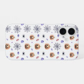 Halloween Pumpkin and Spider Web Pattern iPhone 16ケース (裏面横)
