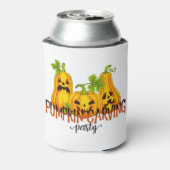 Halloween Pumpkin carving Party Fall Funny 缶クーラー (缶裏面)