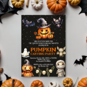 Halloween Pumpkin Carving Party Invite 招待状