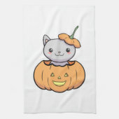 Halloween Pumpkin Cat   キッチンタオル (縦)