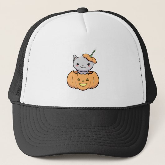 Halloween Pumpkin Cat   キャップ (正面)