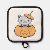 Halloween Pumpkin Cat   鍋敷き (正面)