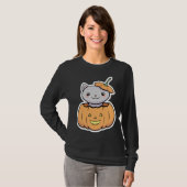 Halloween Pumpkin Cat Tシャツ (正面フル)