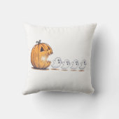 Halloween Pumpkin Chasing Ghost Png, Halloween  クッション (裏面)